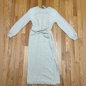 LOFT Light Gray Long Sleeve Dress